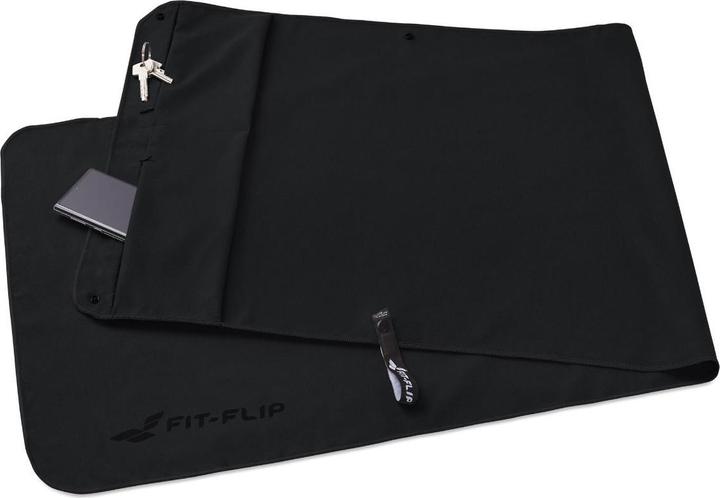 Immagine prodotto Fit-Flip Fitnesshandtuch Mikrofaser mit Reissverschlusstasche 130x48cm (130 x 48 cm)