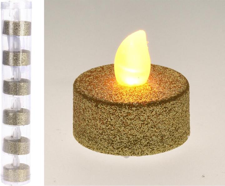 Produktbild Mondex LED-Teelichter 6 Stück, Gold-Glitzer, 3.8 x 4 cm (6 x)
