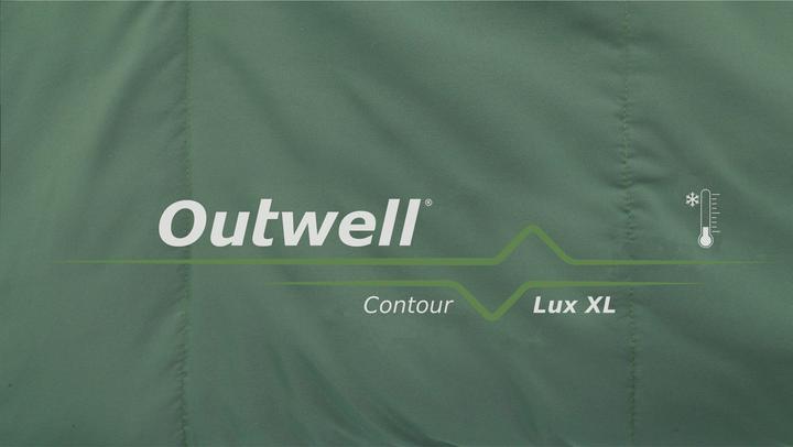 Actual product image Outwell Contour Lux XL polyester sleeping bag, green (235 cm)