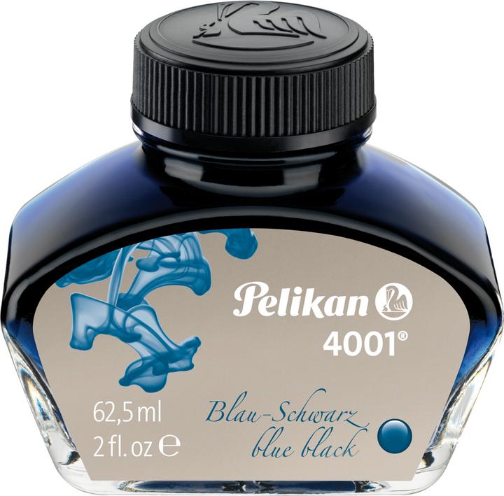 Actual product image Pelikan Ink 4001 in glass, blue-black, content: 62.5 ml (Inkwell, Black)