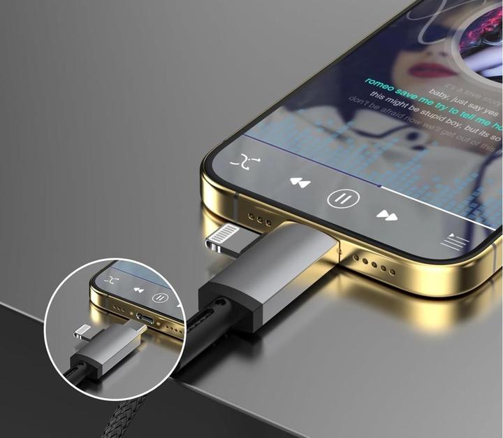Produktbild PowerGuard USB-C & Lightning zu 3.5mm Klinke AUX Audio Kabel