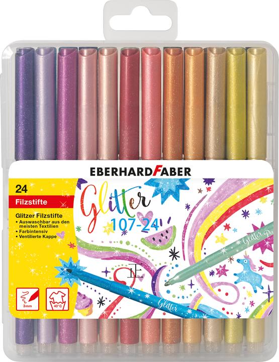 EberhardFaber Fasermaler Glitter (Mehrfarbig, 24 x)