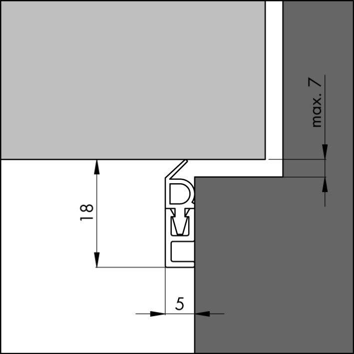 Actual product image Elton Ellen sealing rail PTS-AR for nailing KF white, H 18 x L 2100mm (5 mm)