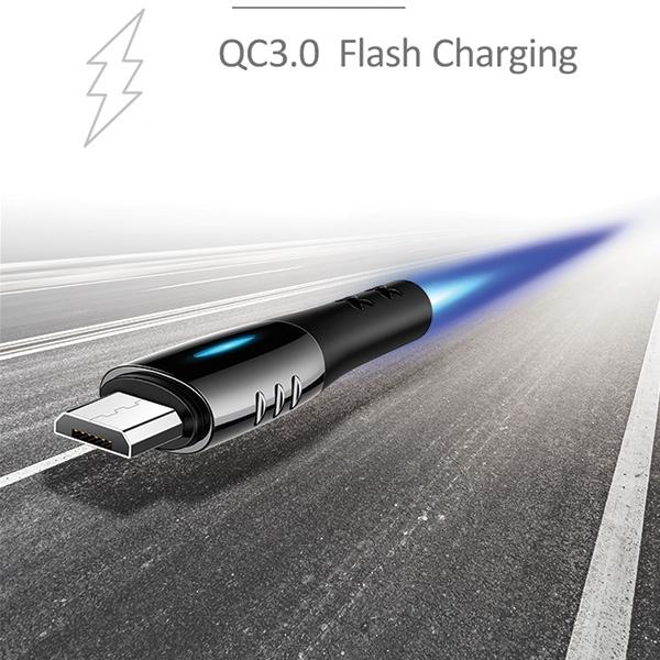 Image du produit Usams Câble USB-A - microUSB, 1.2 m noir (63821-uniw) (1.20 m, USB 3.0)