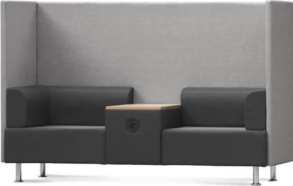 Rocada 2-Sitzer Besprechungsecke Soft Seating schwarz, grau grau Stoff