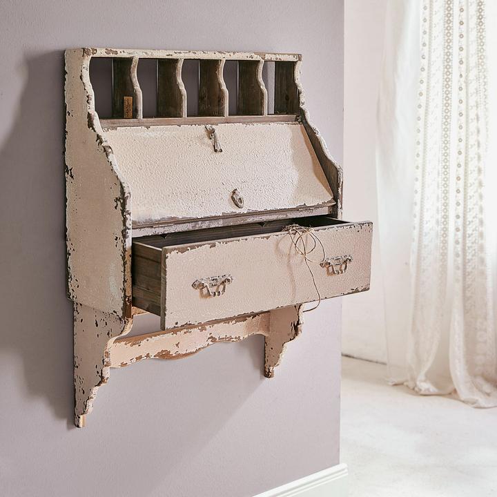 Image du produit Loberon Secrétaire mural Sandrine beige antique (60, 80, 22 cm)