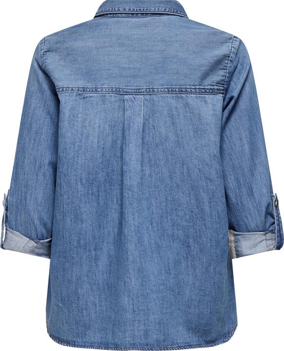 Produktbild Only Normal geschnitten Hemdkragen Umgeschlagene Ärmelbündchen Jeanshemd Jeanshemd (S)
