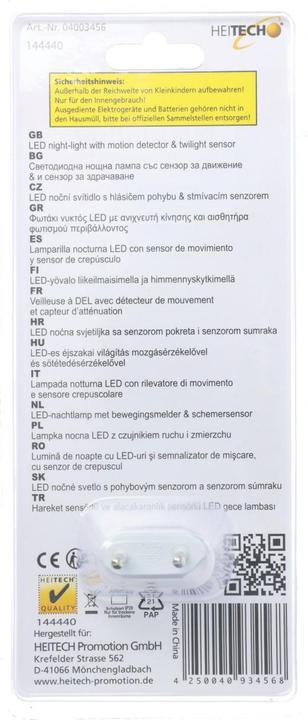 Image du produit Heitech LED-Nachtlicht mit Bewegungsmelder und Dämmerungssensor
