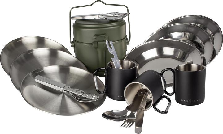 Image du produit Black Snake Set d'ustensiles de cuisine avec assiette, couverts et tasse