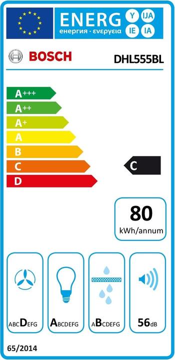 Etichetta energetica Bosch Hausgeräte DHL555BL (Cappuccio)