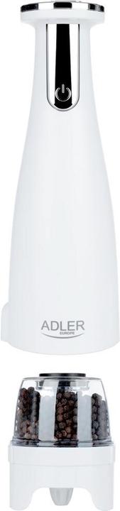 Actual product image Adler Electric Salt and pepper grinder AD 4449w 7 W, Housing material ABS plastic, Lithium, Matte White (Various spices)