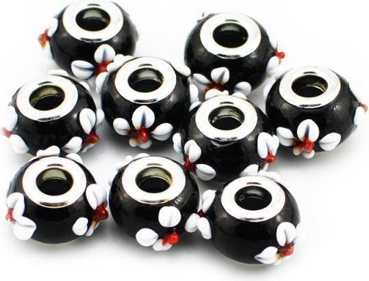 Image du produit Hermex Verre Bead argenté 925 - Noir argenté (Verre, Argent 925)
