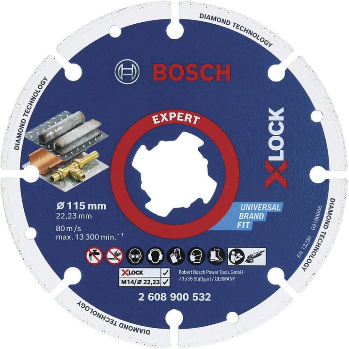 Image du produit Bosch Professional Zubehör Disque de coupe et de meulage Disque de coupe en diamant X LOCK Best for Metal 115 x 22,23 mm