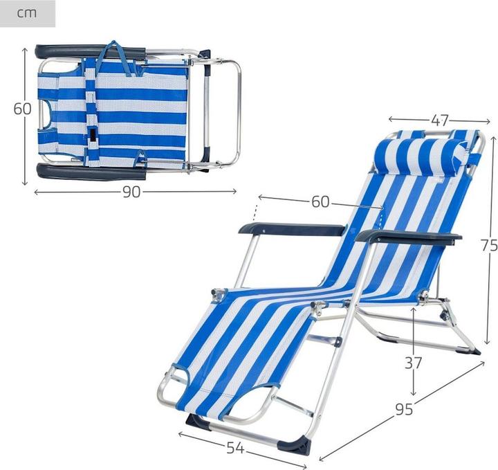 Produktbild Aktive Liegestuhl Gestreift 153 x 33 x 47 cm