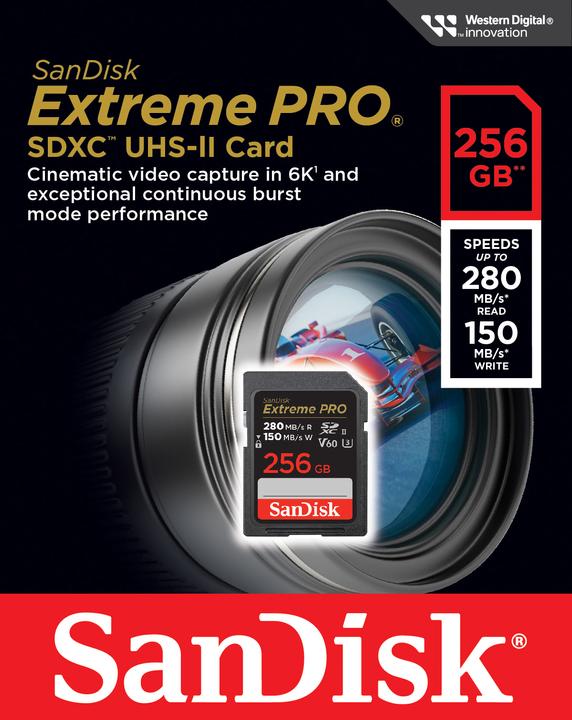 Produktbild SanDisk Extreme PRO UHS-II V60 (256 GB, SDXC, U3, UHS-II)