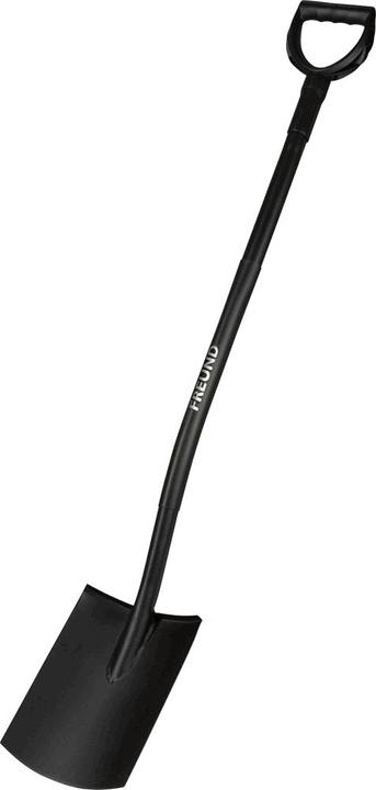 Produktbild Freund Victoria Gärtnerspaten flache Form Stahlstiel Ergoline schwarz