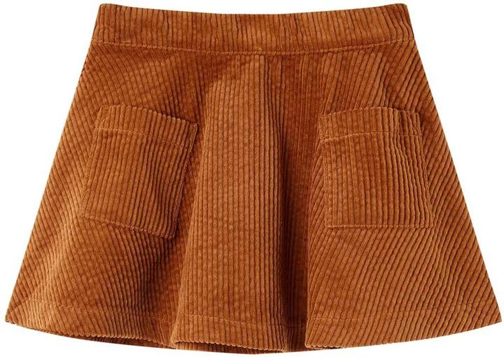 Immagine prodotto VidaXL Gonna per bambini con tasche in velluto a coste cognac 104,Materiale: 100 (104)