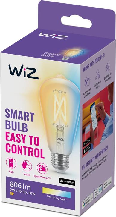 Immagine prodotto WiZ Filamento intelligente (E27, 6.70 W, 806 lm, 1 x, E)