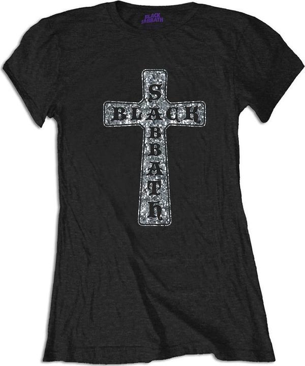 Black Sabbath Cross (Black, Diamante) (Girlie) (L)