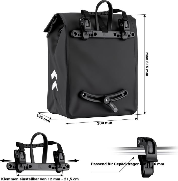 Actual product image Wiltec Gepäckträgertasche (22 l, Luggage carrier bag)
