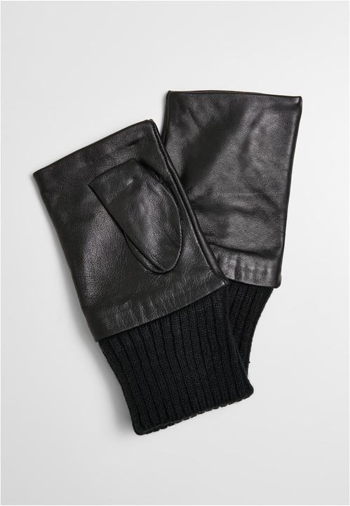 Urban Classics Half Finger Synthetic Leather Gloves (L, XL)