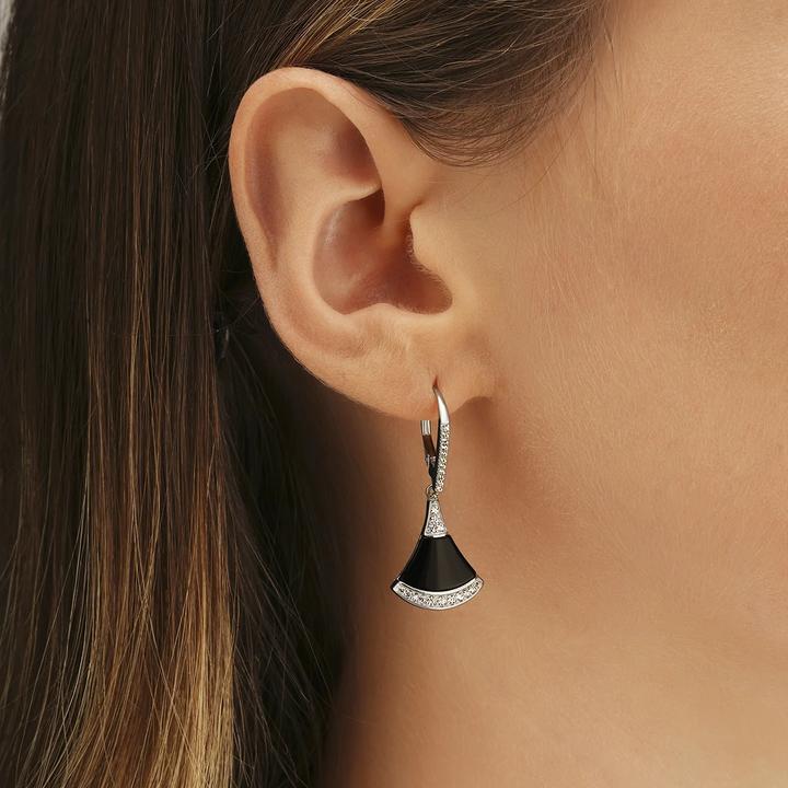 Immagine prodotto Charles Garnier Orecchini in argento, agata nera e zirconi (Agata, Ossidi di argento e zirconio)