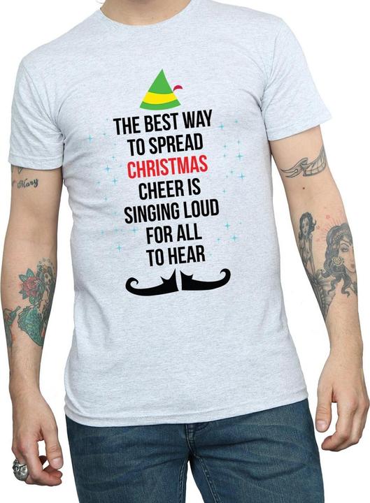 Immagine prodotto Elf Christmas Cheer Text Maglietta Uomo (XL)