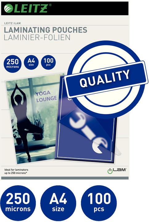 Produktbild Leitz Laminier-Folientasche (A4, 100 Stück, 250 µm)