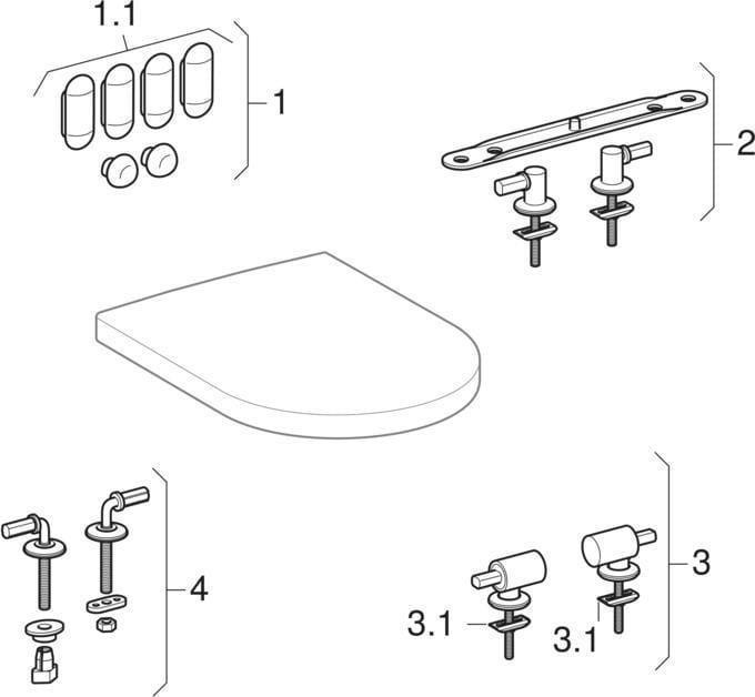 Actual product image Geberit RENOVA wall-hung WC with flush rim manhattan