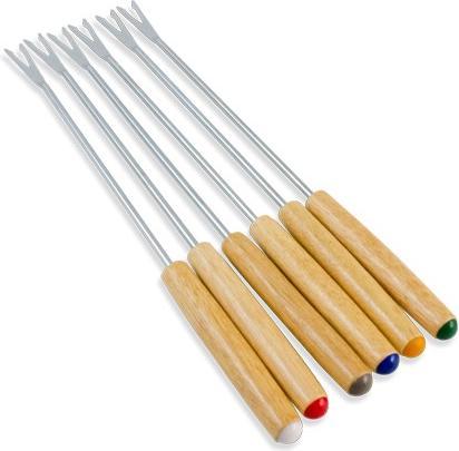 Actual product image Eva- Kochen und Haushalt Eva Fondue Forks with Natural Wood Handle