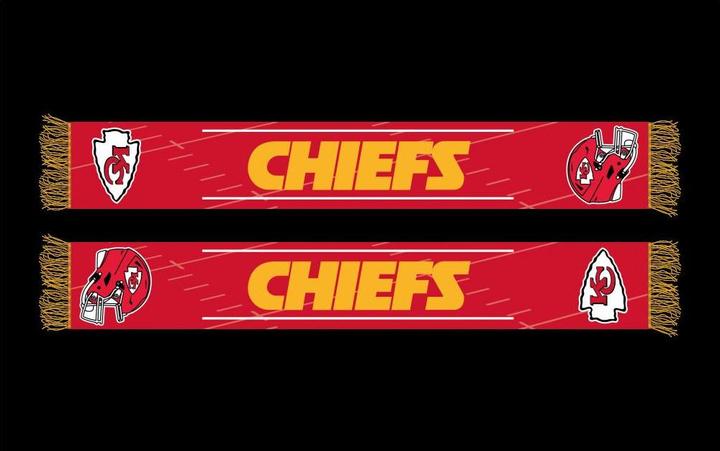 Actual product image Great Branding Kansas City Chiefs HD Knitted Jaquard Scarf 145 x 20cm