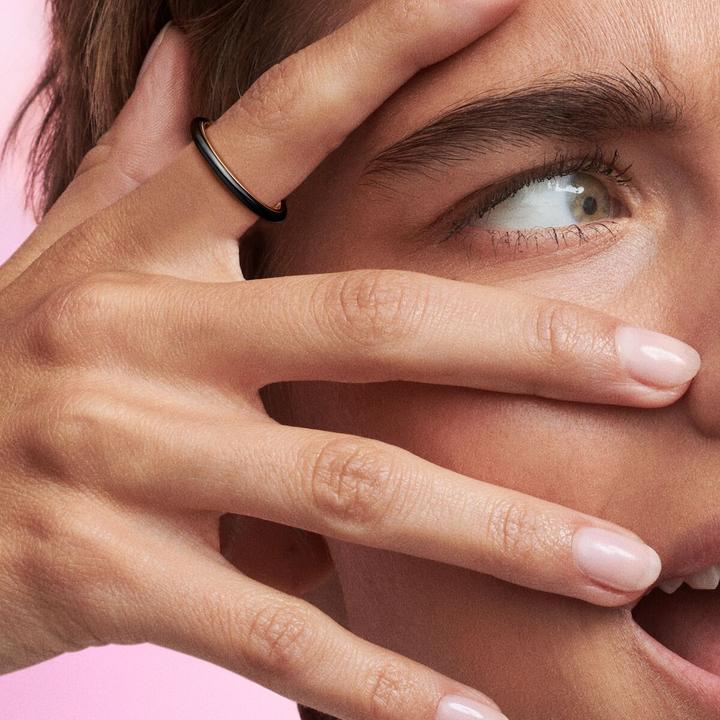 Actual product image Pandora Me 14k Rose Gold Black Ring (44)