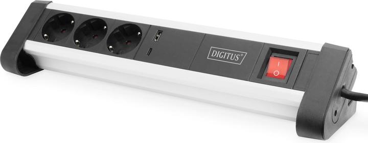 Produktbild Digitus Home & Office Steckdosenleiste 3-fach mit 1 x USB-C™ / 1 x USB A Anschluss (1.50 m)