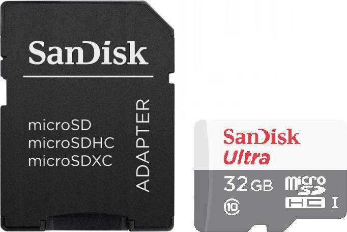 Produktbild SanDisk Ultra Lite microSDHC Adapter (32 GB, microSDHC, U1, UHS-I)