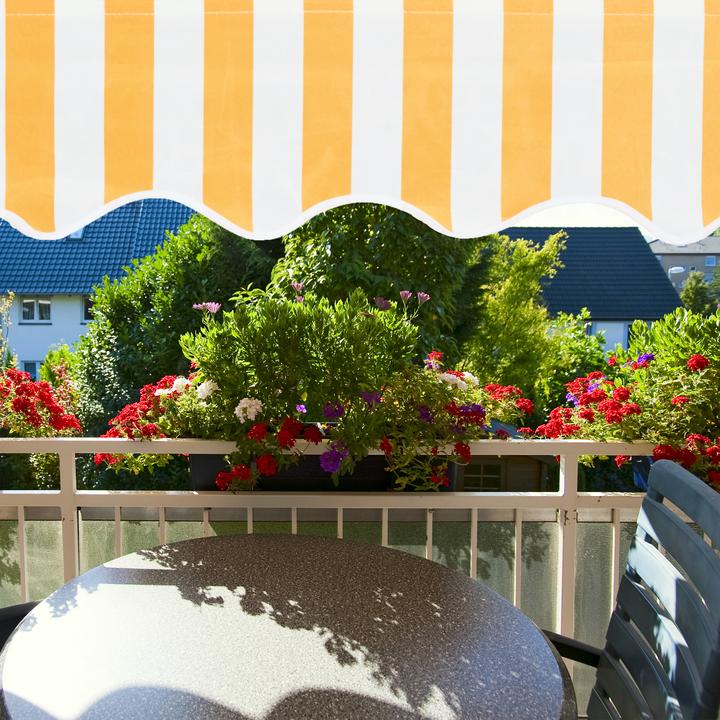 Actual product image Relaxdays Telescopic Canopy Yellow/White (2.50 m)