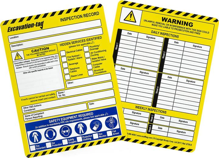 ScaffTag Excavation-tag-Einsteckschilder