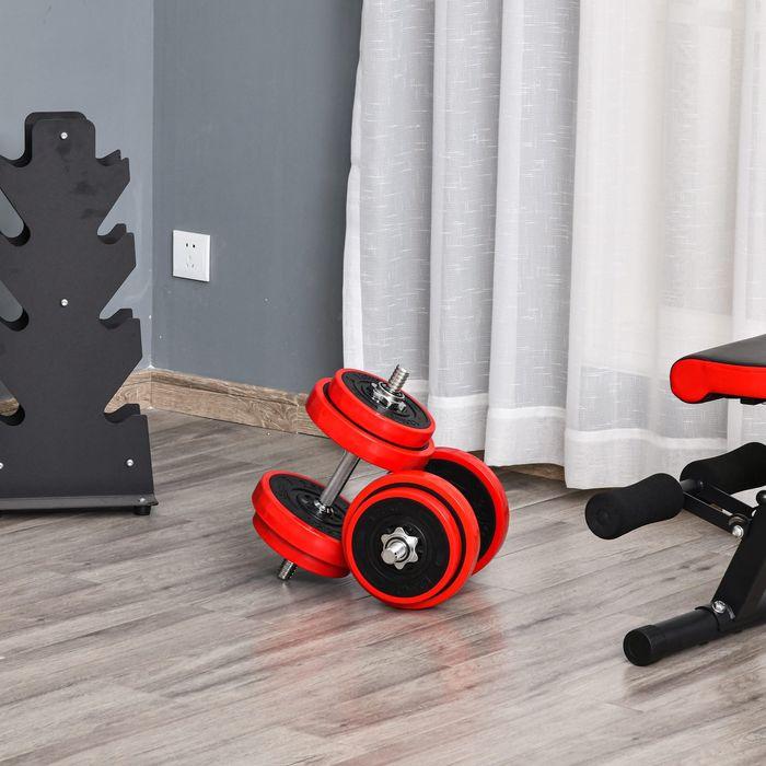Immagine prodotto Swisshandel24 Set di manubri 20KGS 2-IN-1 Manubri e bilancieri regolabili per il sollevamento pesi a casa (4 x 2,5 kg)
