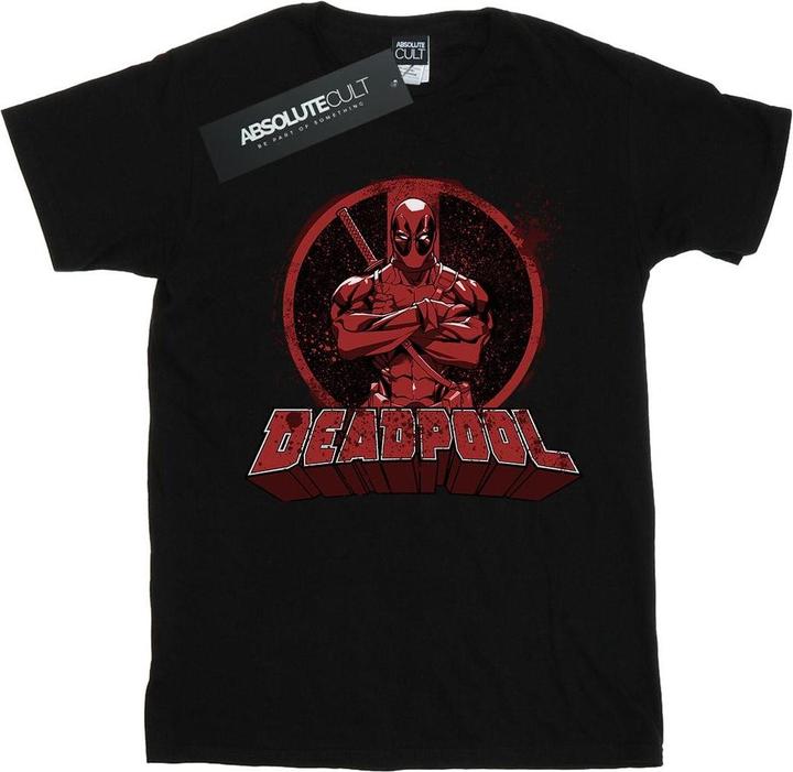Actual product image Deadpool Womens/Ladies Arms Crossed Logo Boyfriend T-Shirt (L)
