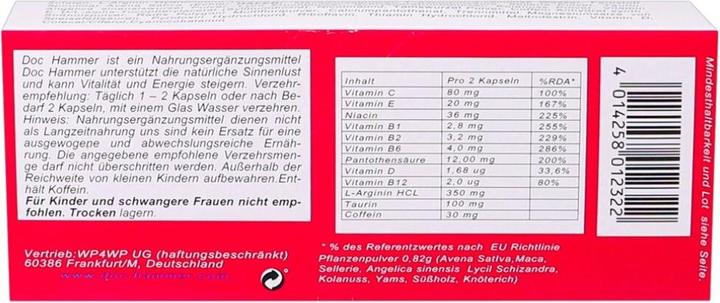 Nutritional values and ingredients NoBraPro Doc Hammer Pop Master (24 Piece, Capsules, 35 g)