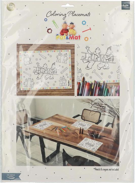 Productafbeelding Folat Buurman & Buurvrouw Placemats Kleurplaten, 6st.