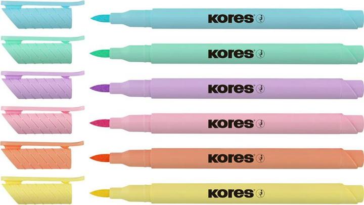 Produktbild Kores Fasermaler Brush Tip Marker Pastel Style (Farbig sortiert, 6 x)
