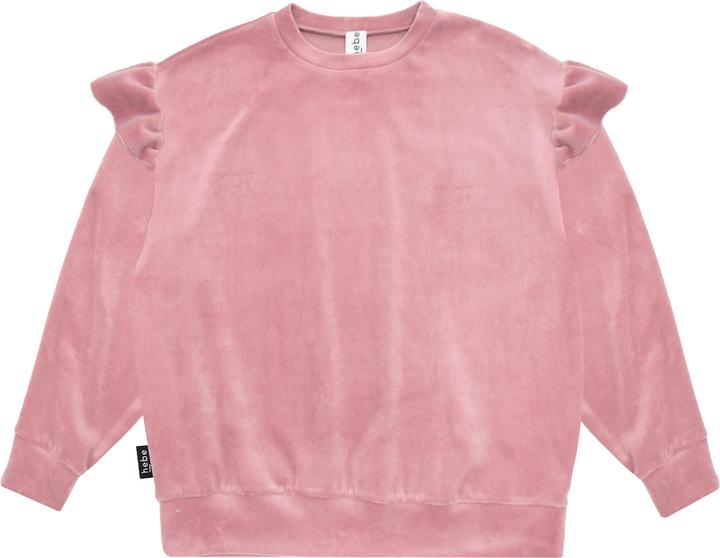 Hebe Warmes Sweatshirt aus Samt mit Rüschen