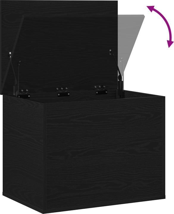 Produktbild VidaXL Aufbewahrungsbox mit Deckel Schwarz Eiche 60x42x46 cm Ingenieurholz (115.92 l)