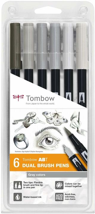 Produktbild Tombow ABT Dual Brush Pen (Black-Grey, 6 x)