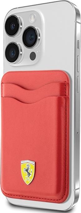 Actual product image Ferrari Wallet Card Slot FEWCMRSIR czerwony/red MagSafe Leather 2023 Collection