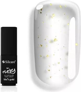 Produktbild Silcare Flexy She'S Gold Top Coat Nail Preparation With Gold Particles 4.5 G (Gold, Top Coat)