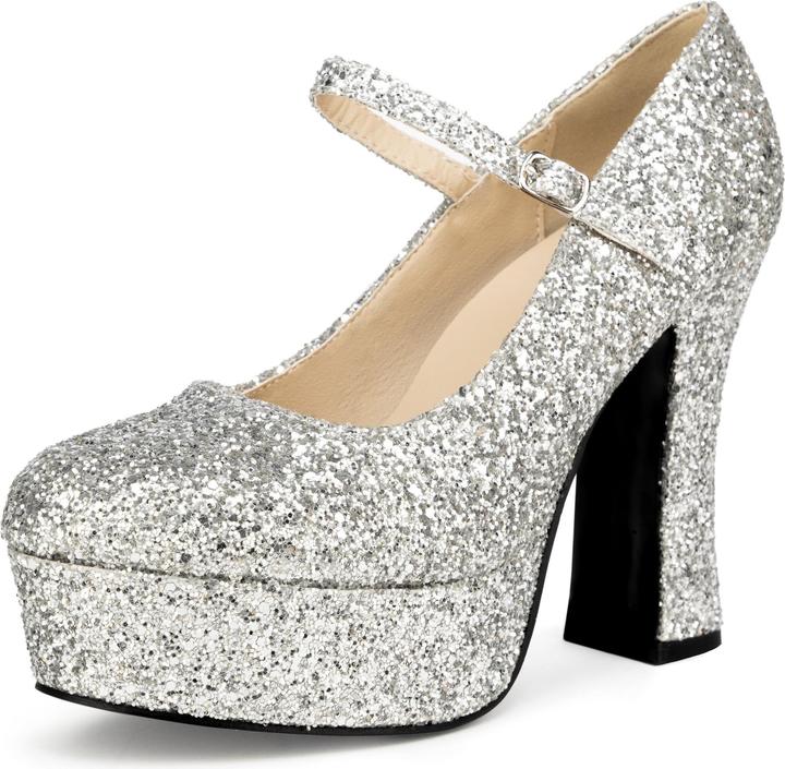 Produktbild Maskworld Plateau Schuhe glitter-silber