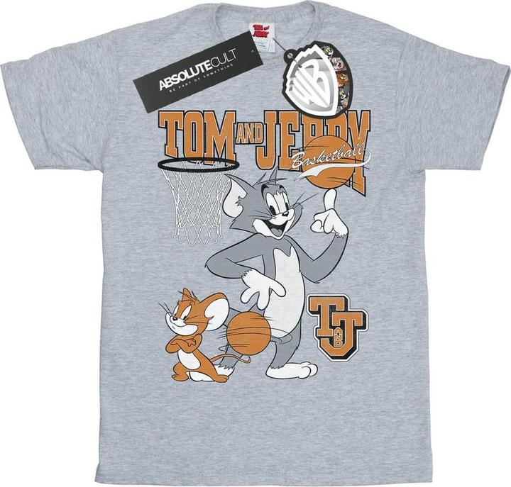 Actual product image Tom & Jerry Girls Spinning Basketball Cotton T-Shirt (140, 146)