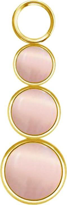 Image du produit Star Piercing Anhänger vergoldet drei rose Katzenaugen Steine (sans laiton, Acier chirurgical 316L, Minéral)