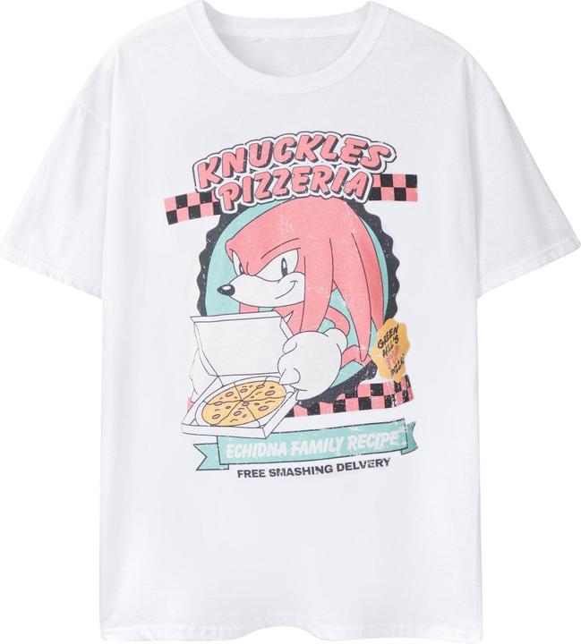 Sonic The Hedgehog Knuckles Pizzeria TShirt mit kurzen Ärmeln